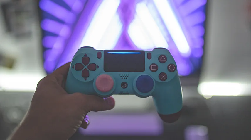 Gaming controller being held