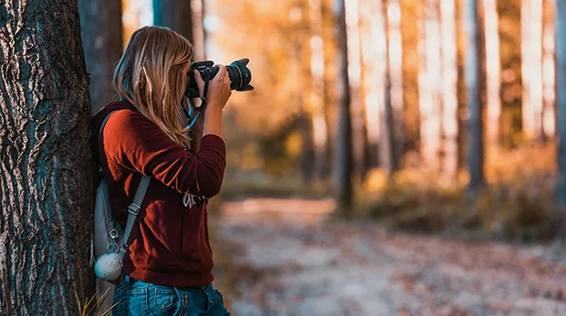 Outdoor Photographer in the woods