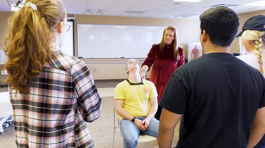 Person doing physical therapy