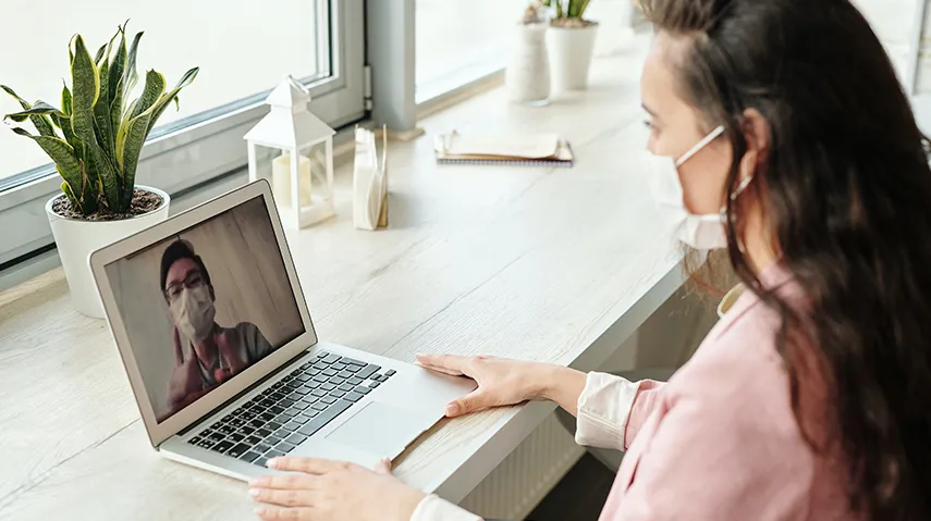 Doctors meeting via video conference