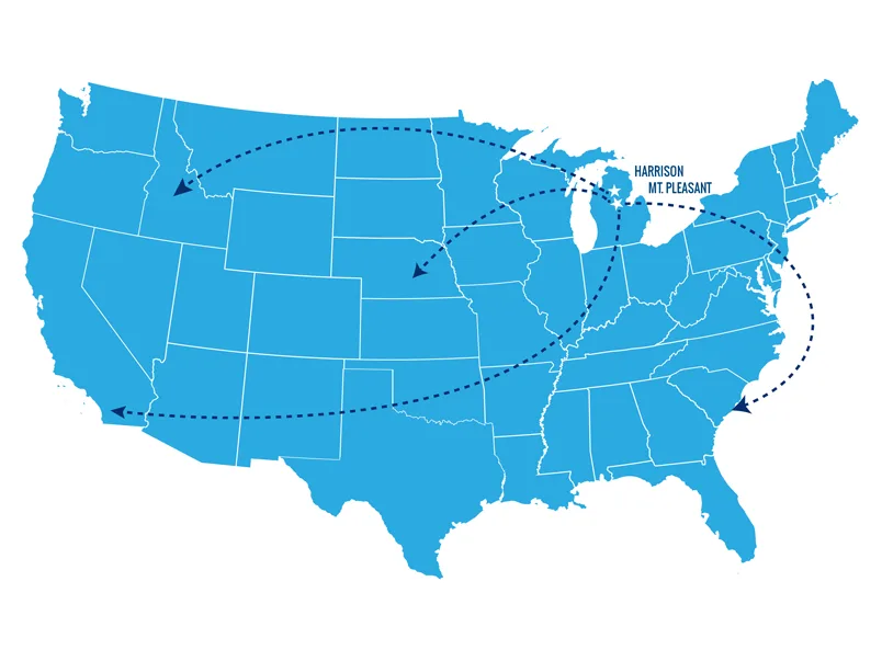 USA transfer map