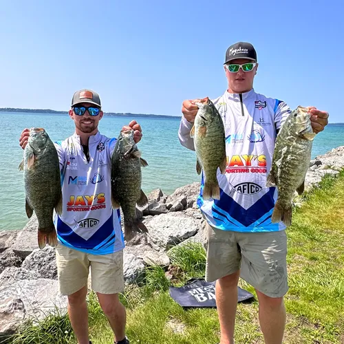 Bovee and Poet show off their fish at a recent tournament in Traverse City.