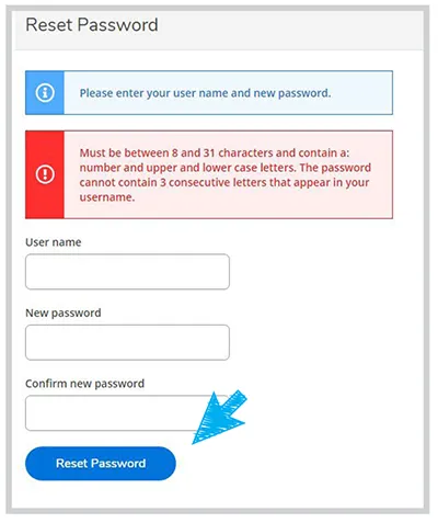 reset password screen step 5a