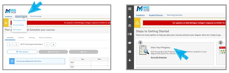 return to student planning sub a